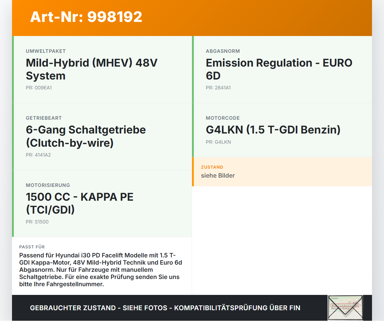 Hyundai I30 N PD 19-24 T-GDI 1,5 118KW Hosenrohr Vorderrohr Abgasrohr Flexrohr Hyundai I30 N PD 19-24 10.10.2022... Vorschau 3