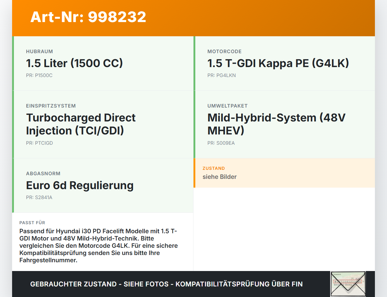 Hyundai I30 N PD 19-24 T-GDI 1,5 118KW Hochdruck Leitung Kraftstoffleitung Hyundai I30 N PD 19-24 10.10.2022 220802... Vorschau 3