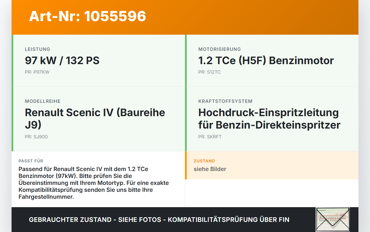 Renault Scenic IV J9 16-20 1,2 97KW Hochdruck Leitung Kraftstoffleitung Renault Scenic IV J9 16-20 27.01.2017 gebraucht Vorschau 3
