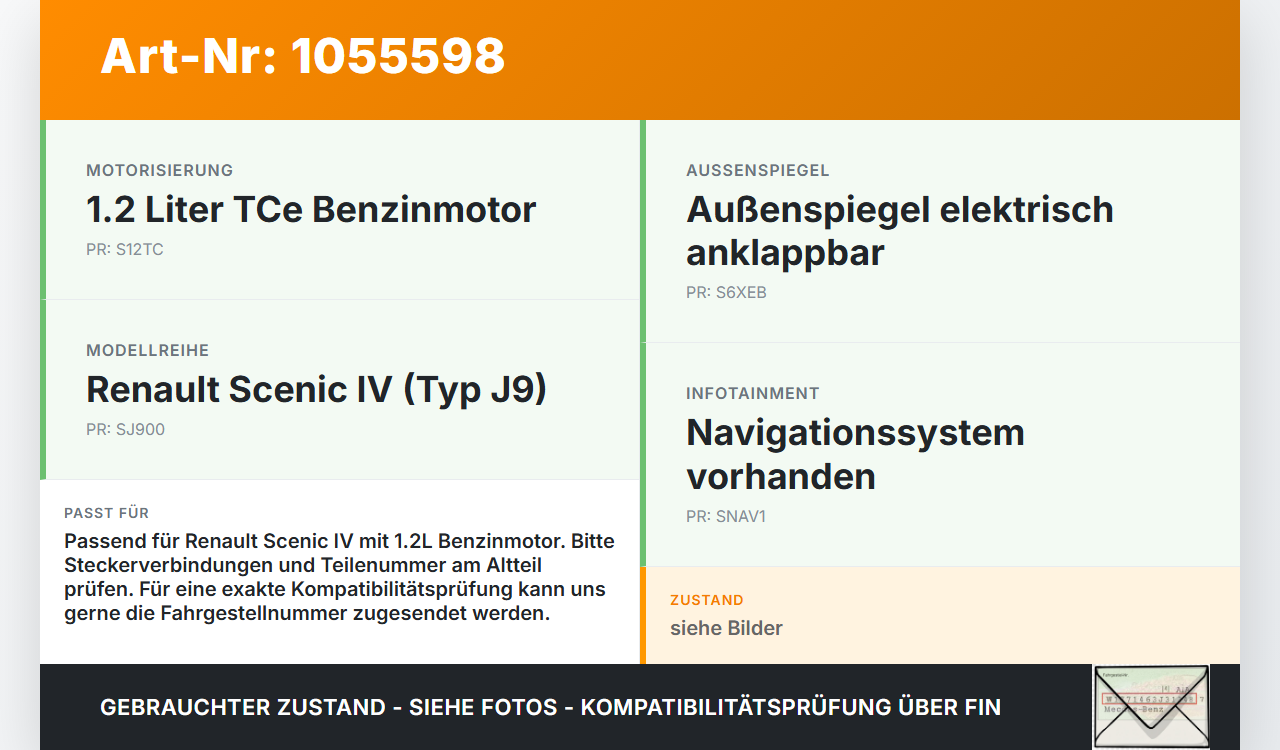Renault Scenic IV J9 16-20 1,2 97KW Kabelbaum Motorkabelbaum Leitungssatz für Motor Renault Scenic IV J9 16-20... Vorschau 3