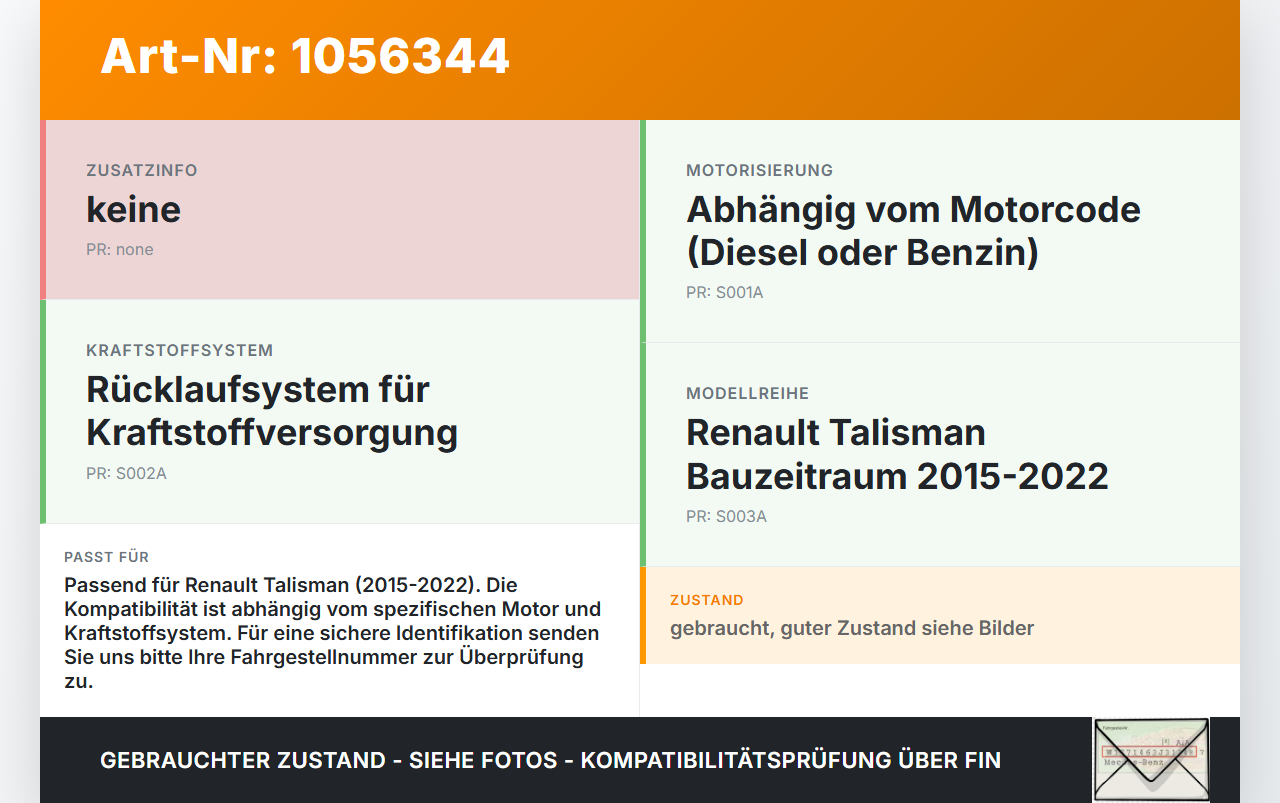 Renault Talisman 15-22 dCi 150 1,7 110KW Rücklauf Leitung Kraftstoffleitung Rücklaufleitung Renault Talisman 15-22... Vorschau 3