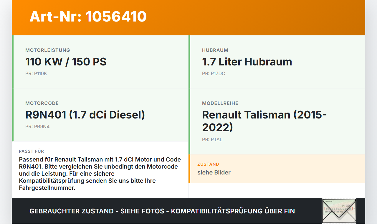 Renault Talisman 15-22 dCi 150 1,7 110KW R9N401 Unterdruckpumpe Vakuumpumpe Renault Talisman 15-22 12.02.2019... Vorschau 3
