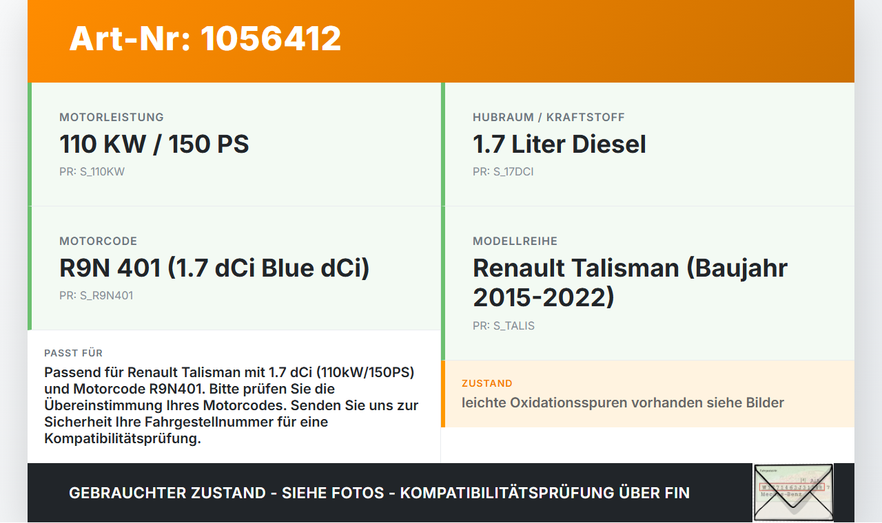 Renault Talisman 15-22 dCi 150 1,7 110KW R9N401 Schwungscheibe Schwungrad Renault Talisman 15-22 12.02.2019... Vorschau 3