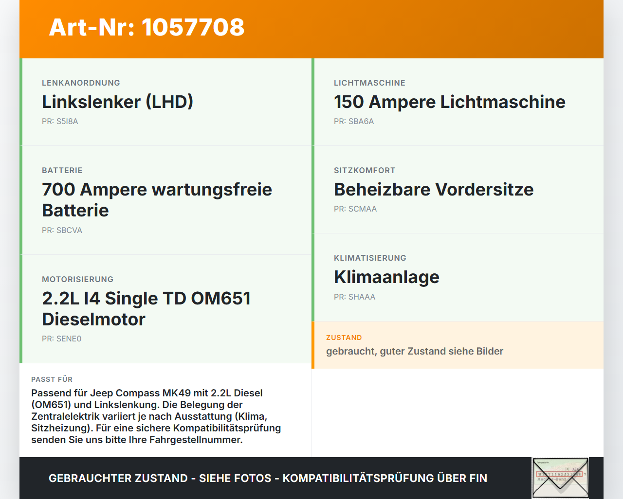 Jeep Compass MK49 10-14 2,1 120KW Sicherungskasten Zentralelektrik Jeep Compass MK49 10-14 31.01.2014 P04692341AD... Vorschau 3