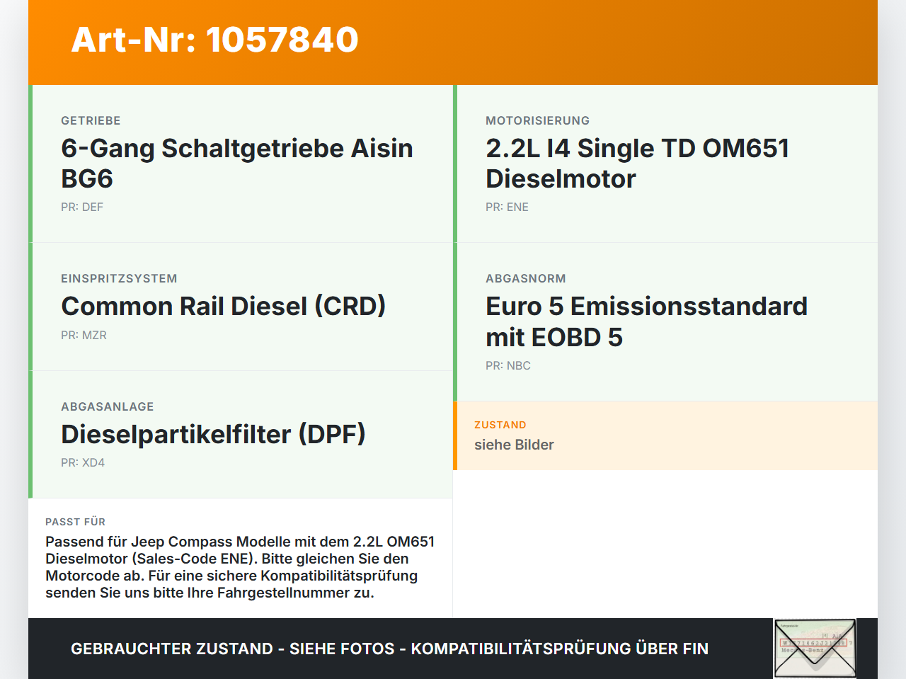 Jeep Compass MK49 10-14 2,1 120KW OM651 Ölfiltergehäuse Gehäuse Halter für Ölfilter Jeep Compass MK49 10-14... Vorschau 3
