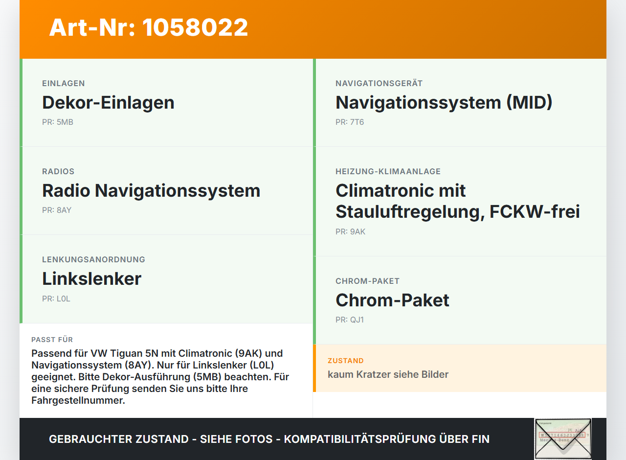 VW Tiguan 5N 11-16 Blende Einbaurahmen VW Tiguan 5N 11-16 12.12.2012 5M0819422 gebraucht Vorschau 3