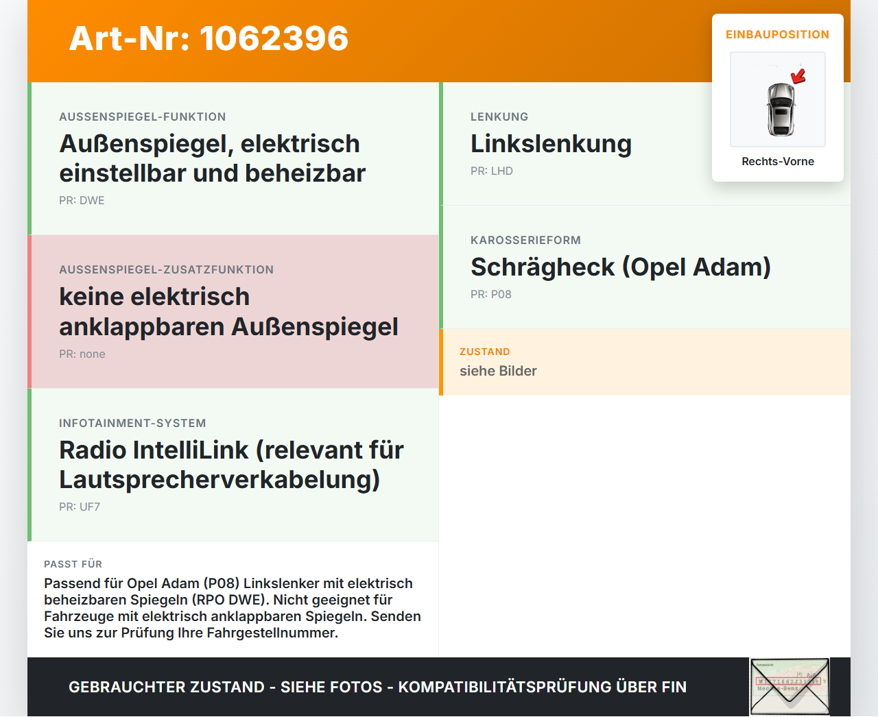 Opel Adam M13 12-19 Kabelbaum für Tür und Fensterheber Rechts Vorne Opel Adam M13 12-19 04.10.2013 13391946... Vorschau 3