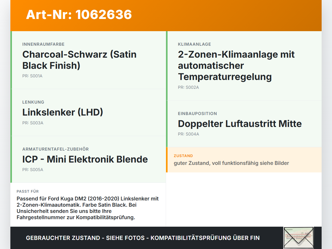Ford Kuga DM2 16-20 Luftdusche Luftdüse Mitte Ford Kuga DM2 16-20 27.12.2018 AM51-R01815-AE3YYW AM51-R01815-AEW... Vorschau 3