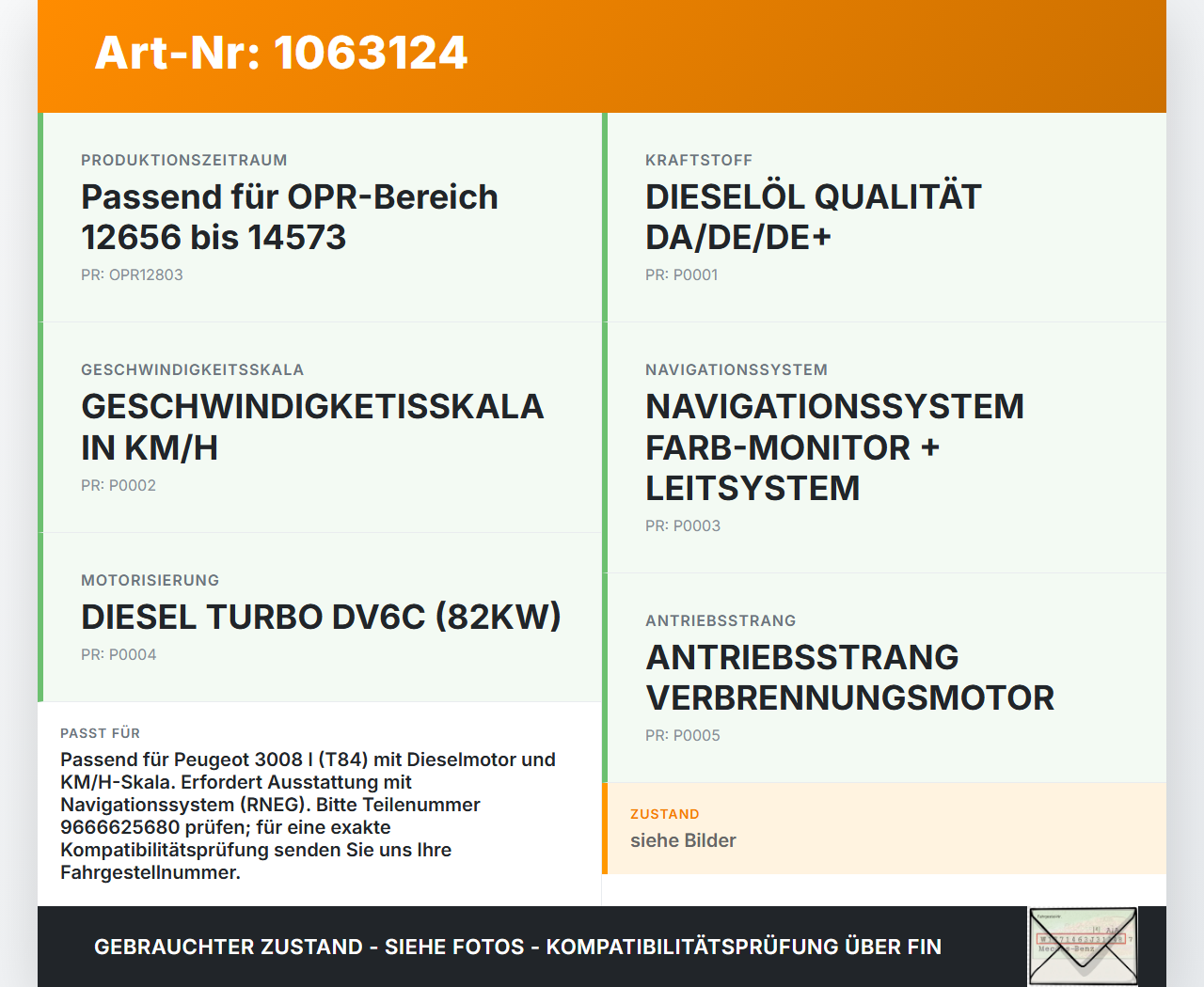 Peugeot 3008 I 0U 13-16 HDI 1,6 82KW Kombiinstrument Tacho Peugeot 3008 I 0U 13-16 02.01.2012 9666625680 69189-750U... Vorschau 3