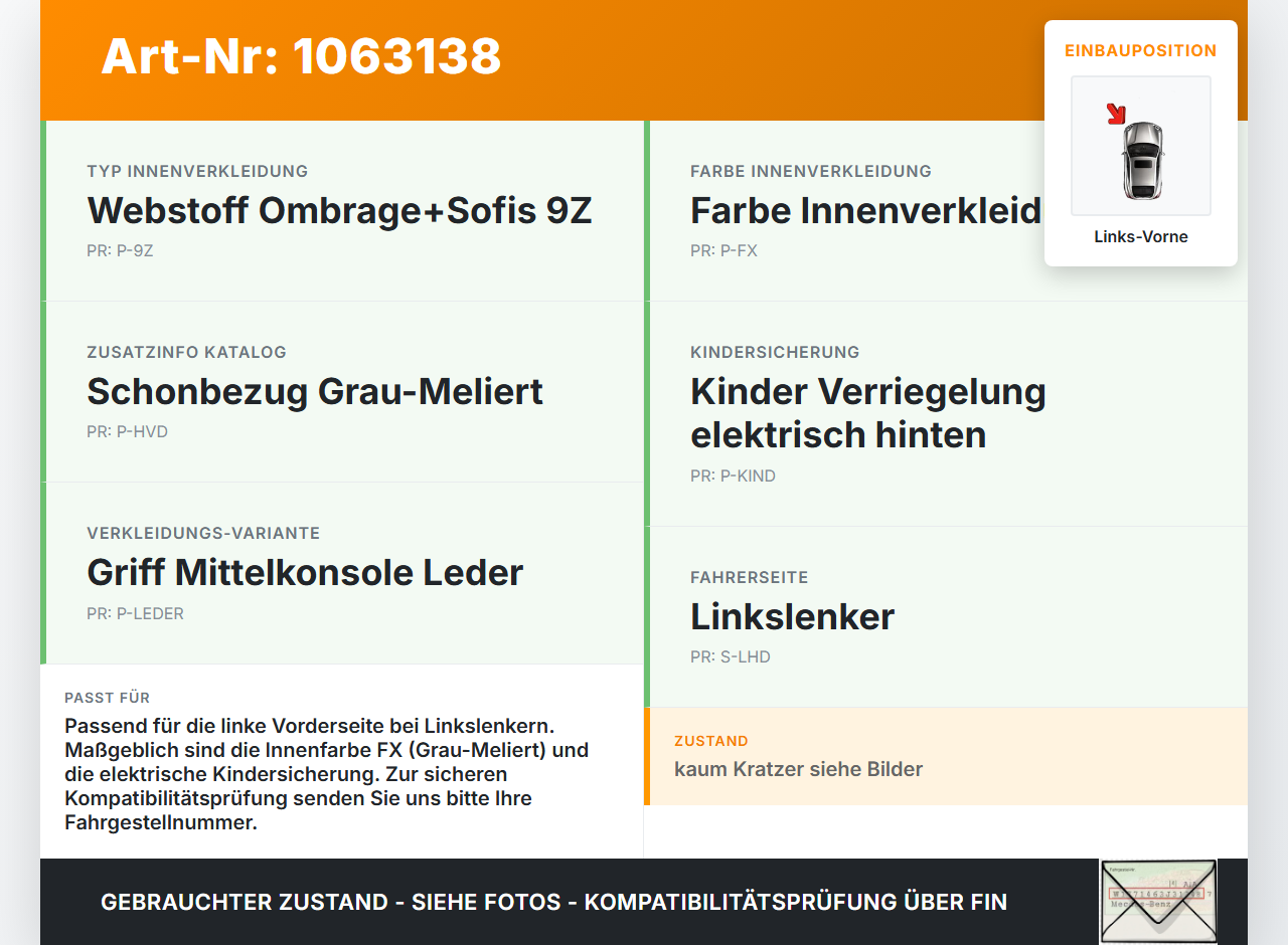 Peugeot 3008 I 0U 13-16 Mehrzweckfahrzeug Türgriff Griff Griffmuschel Innen Links Vorne Peugeot 3008 I 0U 13-16... Vorschau 3