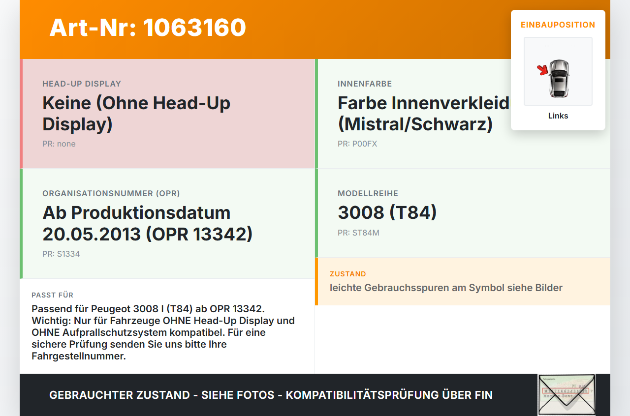 Peugeot 3008 I 0U 13-16 Warnblinkschalter Schalter Peugeot 3008 I 0U 13-16 02.01.2012 6242WT gebraucht Vorschau 3