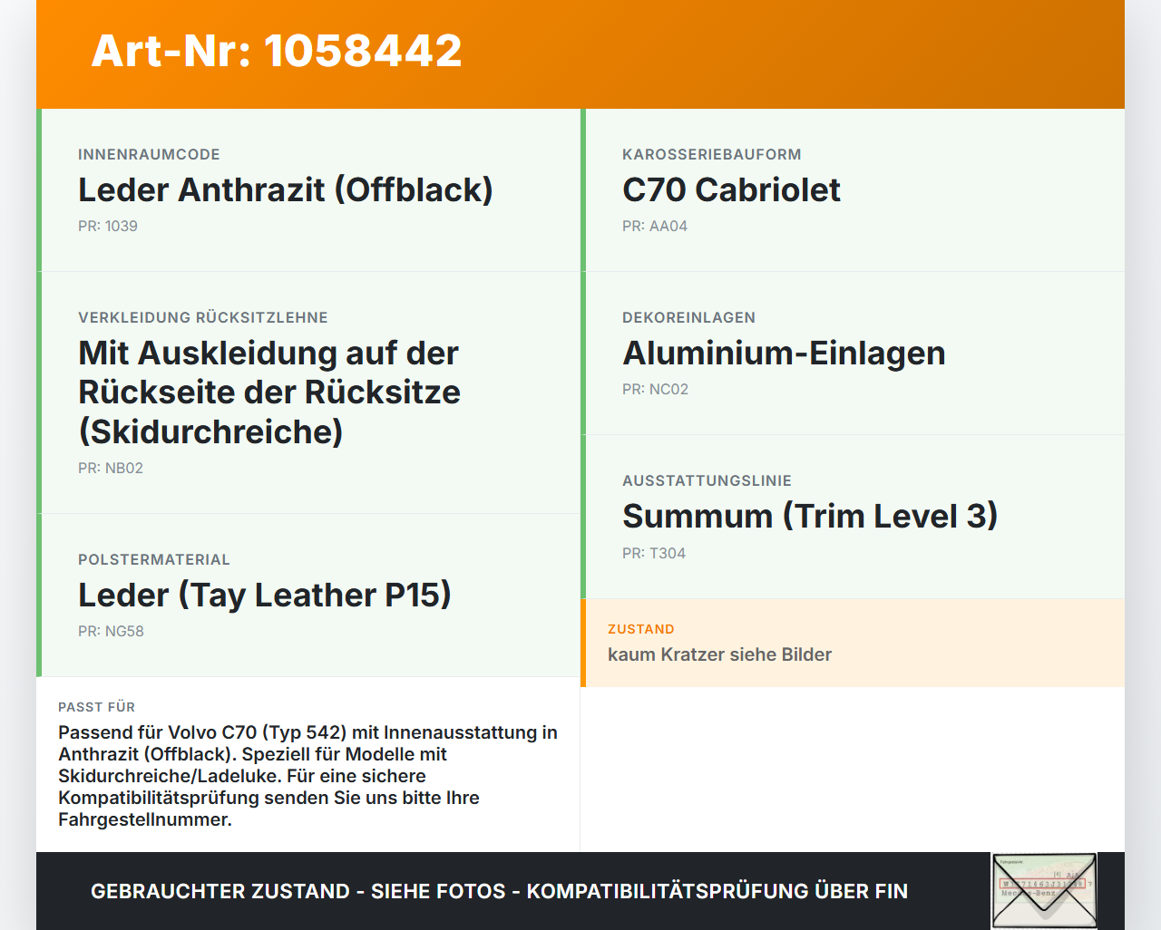Volvo C70 542 06-09 Blende Innen Auflage Deckel für Durchreiche Ski Volvo C70 542 06-09 01.06.2007 P156806000... Vorschau 3