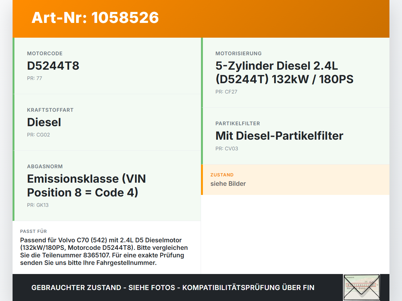 Volvo C70 542 06-09 2,4 132KW Luftmengenmesser Luftmassenmesser Volvo C70 542 06-09 01.06.2007 30677999 0281002730... Vorschau 3