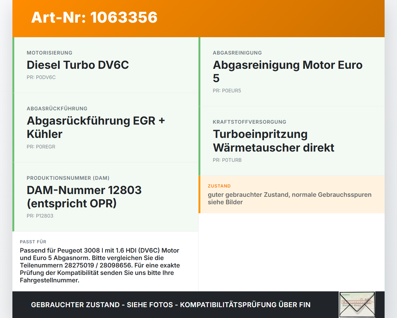 Peugeot 3008 I 0U 13-16 HDI 1,6 82KW 9H05 Drosselklappe Peugeot 3008 I 0U 13-16 02.01.2012 0345G4 9673534480... Vorschau 3
