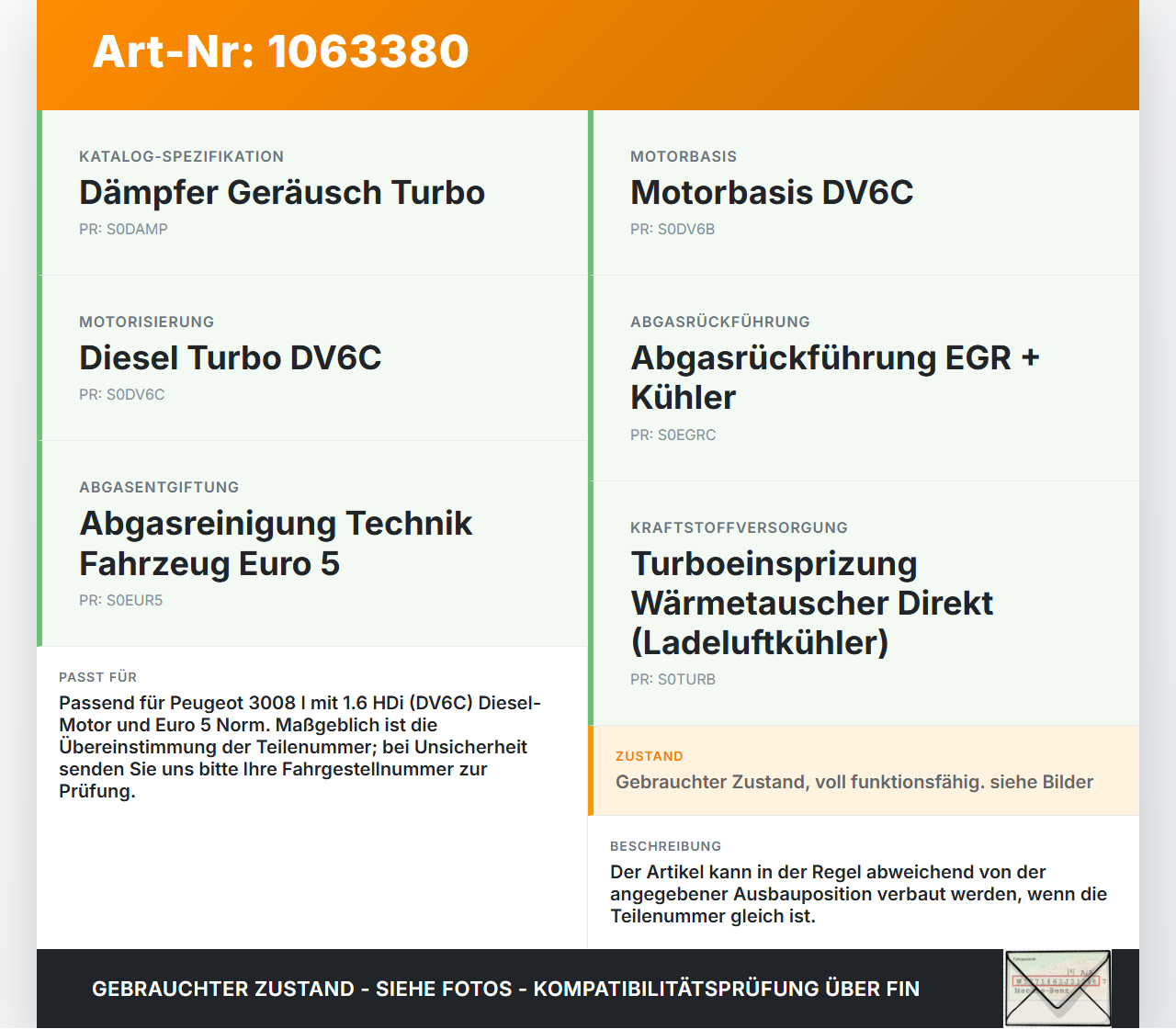 Peugeot 3008 I 0U 13-16 HDI 1,6 82KW Ladeluftschlauch Ansaugrohr Luftschlauch Schlauch Peugeot 3008 I 0U 13-16... Vorschau 3