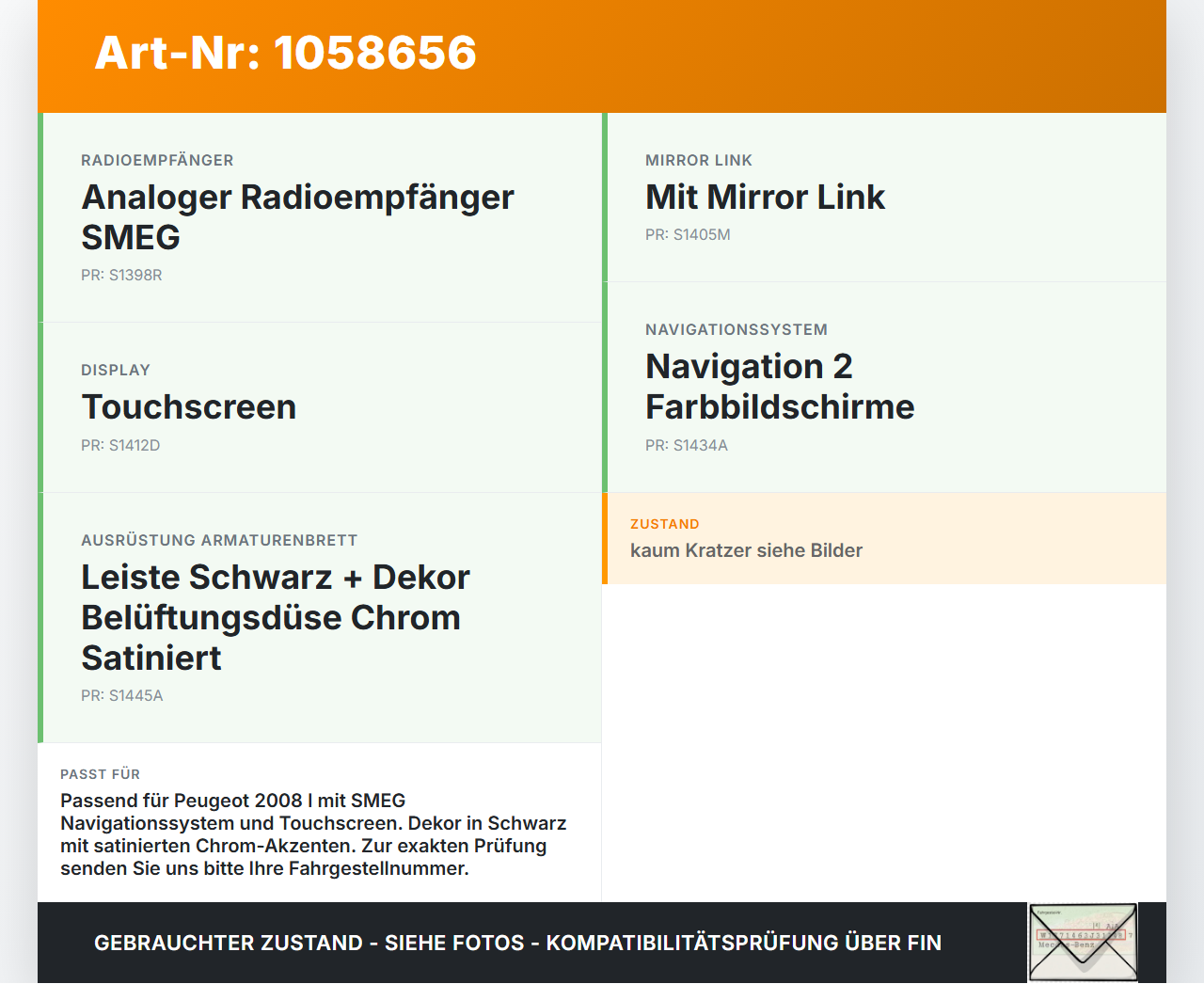 Peugeot 2008 I 13-19 Blende Einbaurahmen Abdeckung für Navi Navigation Peugeot 2008 I 13-19 01.12.2016 9672846077... Vorschau 3