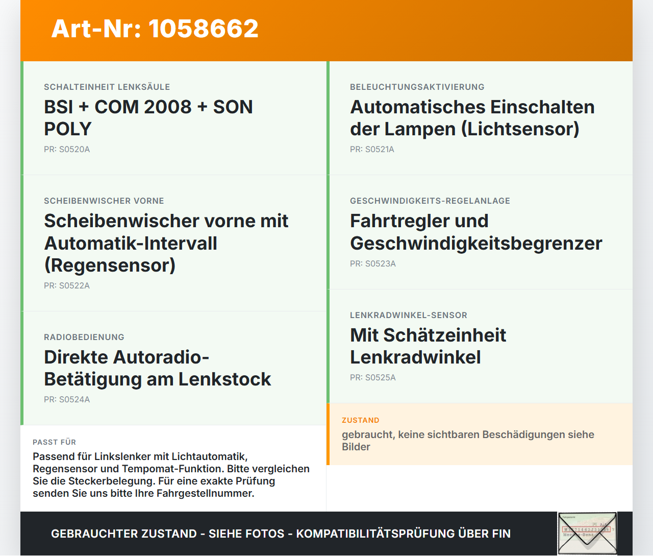 Peugeot 2008 I 13-19 Lenkstockschalter Blinker Wischer Kombischalter Peugeot 2008 I 13-19 01.12.2016 98081769ZD03... Vorschau 3