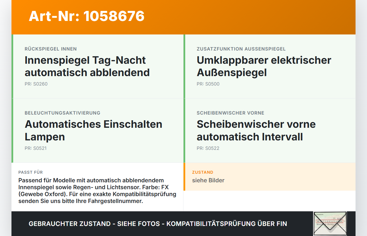 Peugeot 2008 I 13-19 Innenspiegel Rückspiegel Spiegel Innen Peugeot 2008 I 13-19 01.12.2016 96864409-XT gebraucht Vorschau 3