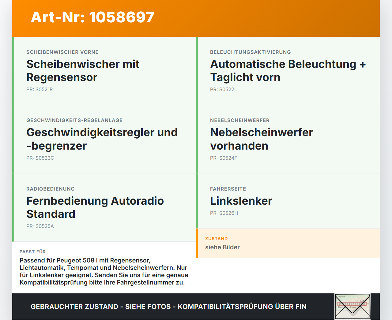 Peugeot 508 I 8D 10-14 Lenkstockschalter Blinker Wischer Kombischalter Peugeot 508 I 8D 10-14 20.11.2012 96759260XT... Vorschau 3