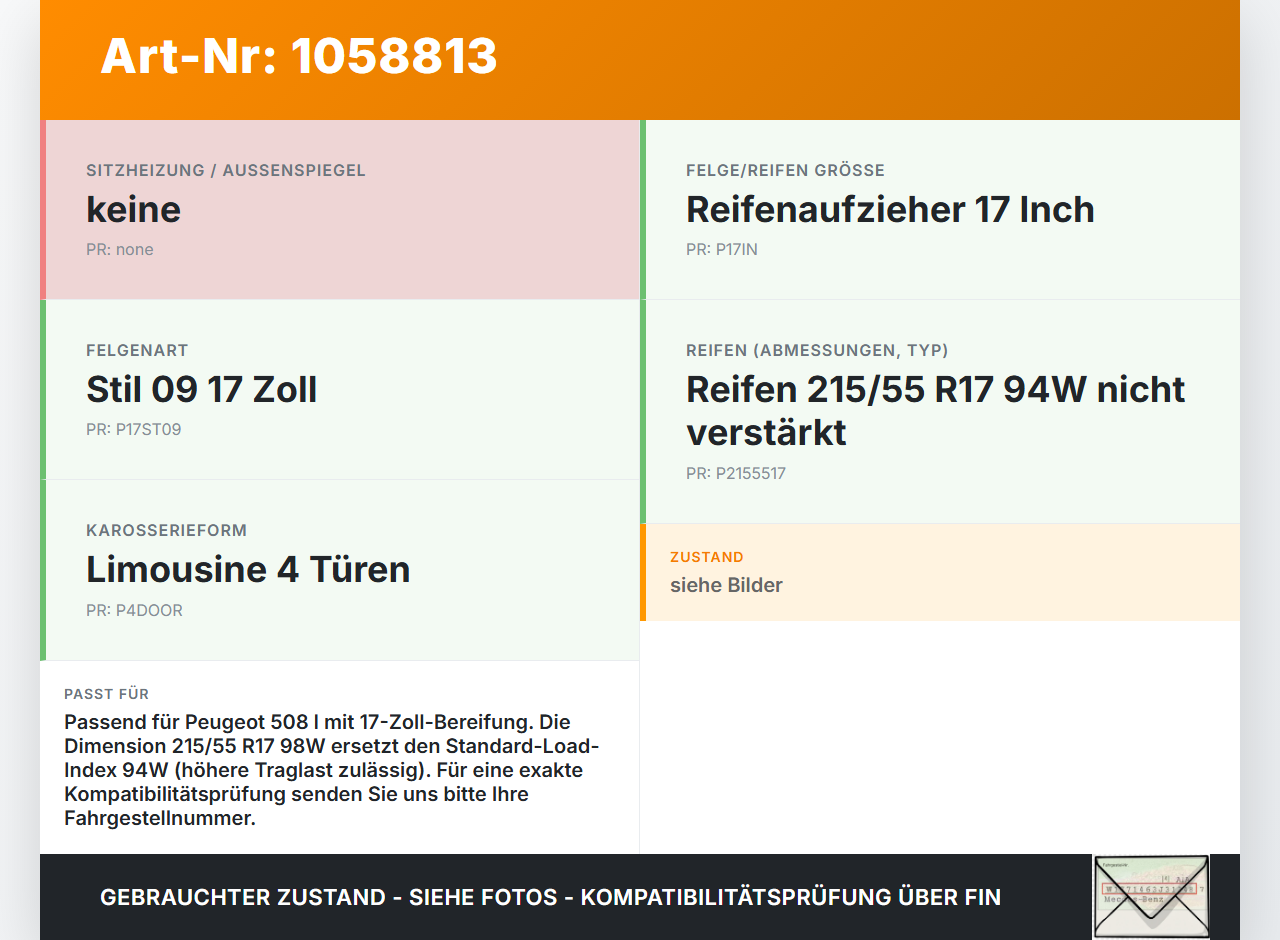 Peugeot 508 I 8D 10-14 2 x Reifen Ganzjahresreifen Uniroyal 215/55R17 98 W Peugeot 508 I 8D 10-14 20.11.2012 gebraucht Vorschau 3