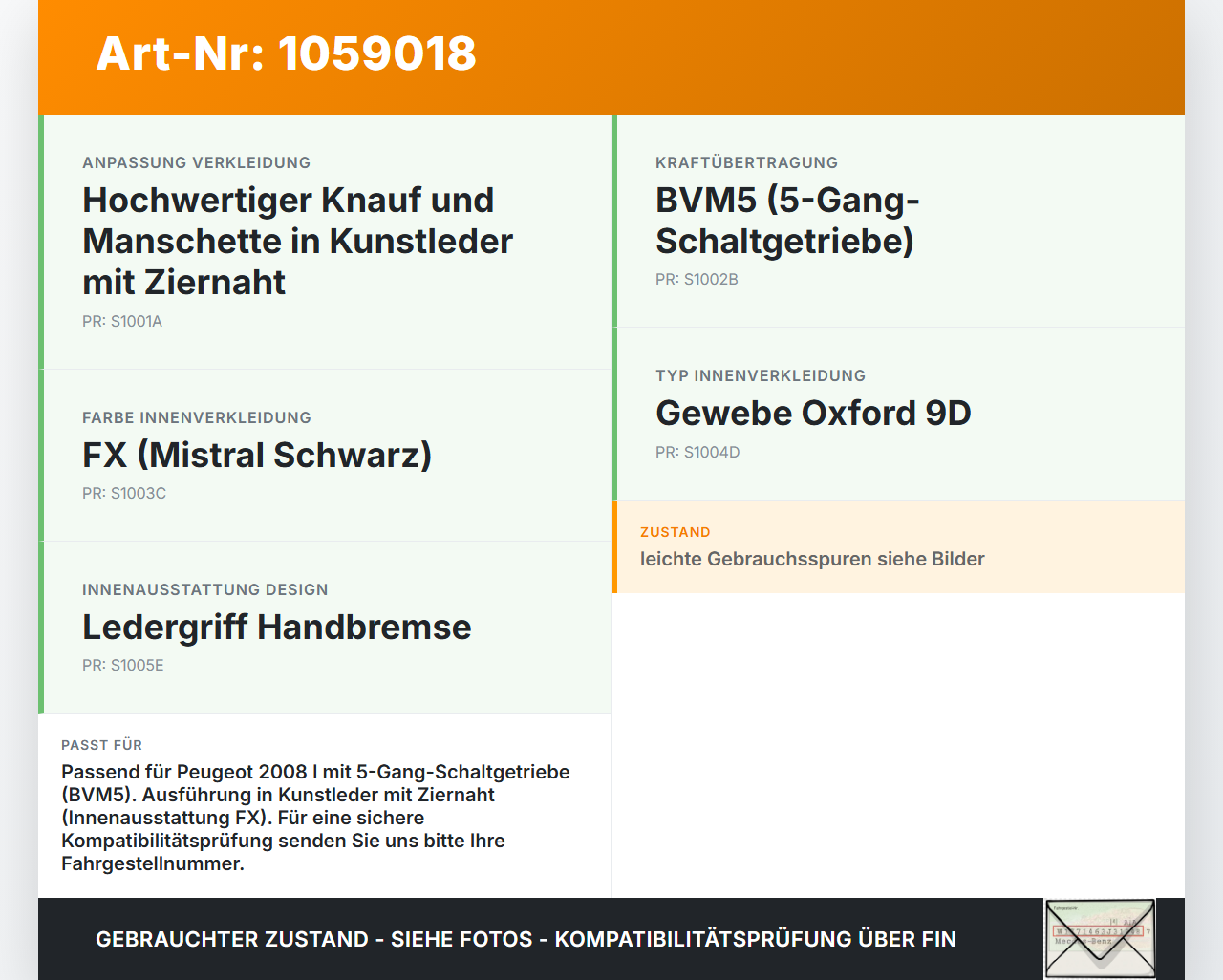 Peugeot 2008 I 13-19 Schaltsack Peugeot 2008 I 13-19 01.12.2016 gebraucht Vorschau 3