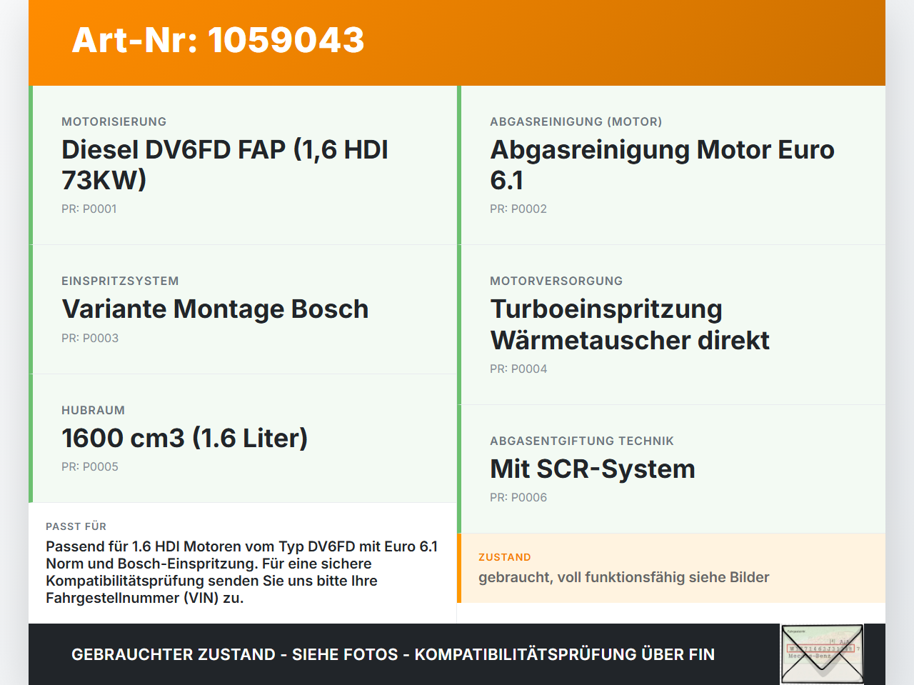 Peugeot 2008 I 13-19 HDI 1,6 73KW DV6FD Turbolader Turbo Abgasturbolader Peugeot 2008 I 13-19 01.12.2016 9804945280... Vorschau 3