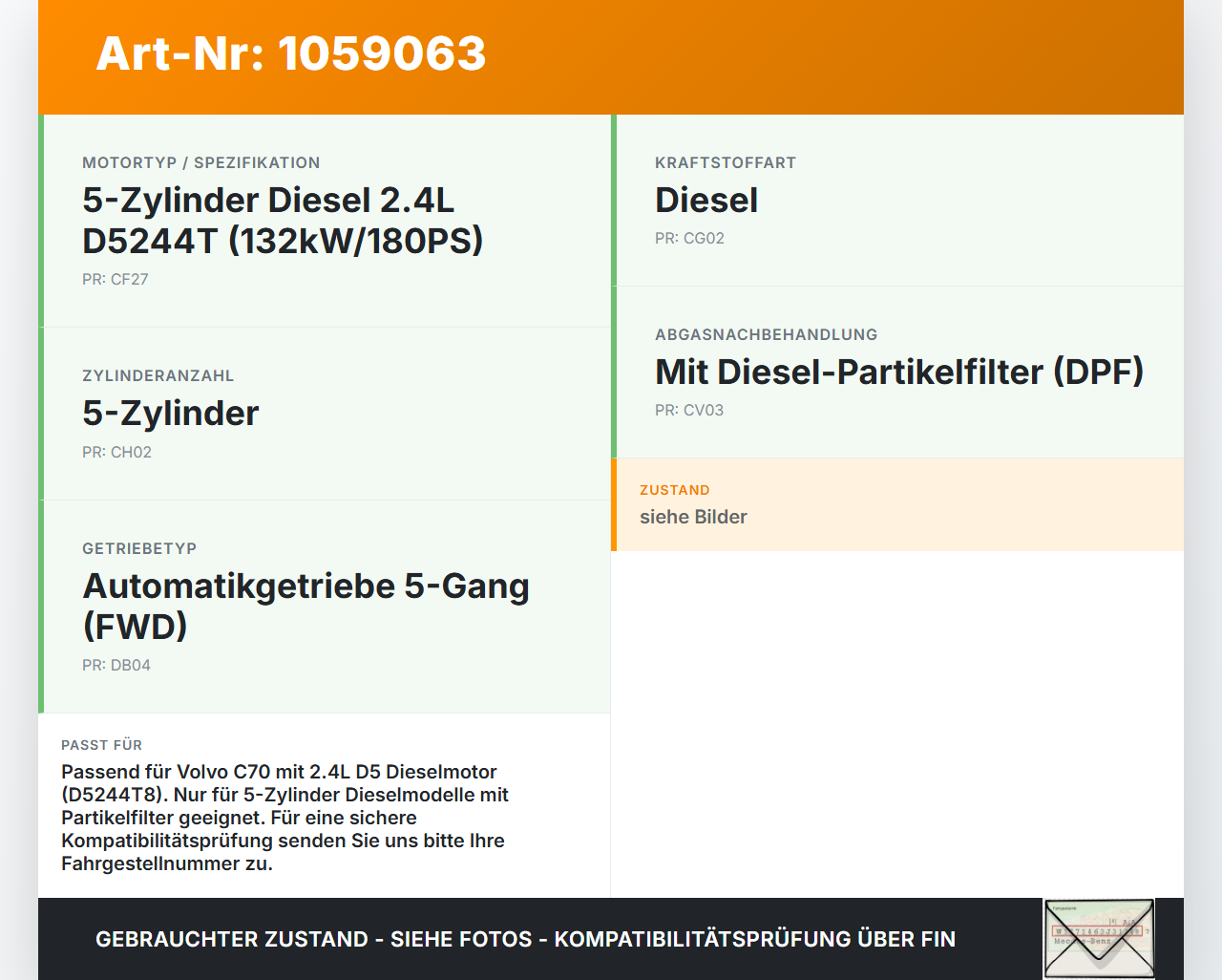 Volvo C70 542 06-09 2,4 132KW Hochdruck Leitung Kraftstoffleitung Volvo C70 542 06-09 01.06.2007 gebraucht Vorschau 3