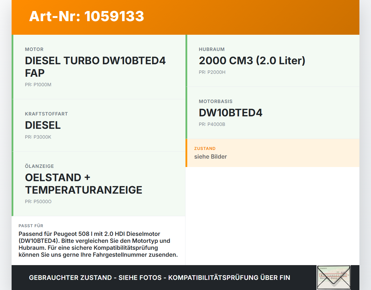 Peugeot 508 I 8D 10-14 HDI 2,0 103KW Öleinfüllstutzen Ölverschluss Schraubverschloss Peugeot 508 I 8D 10-14... Vorschau 3