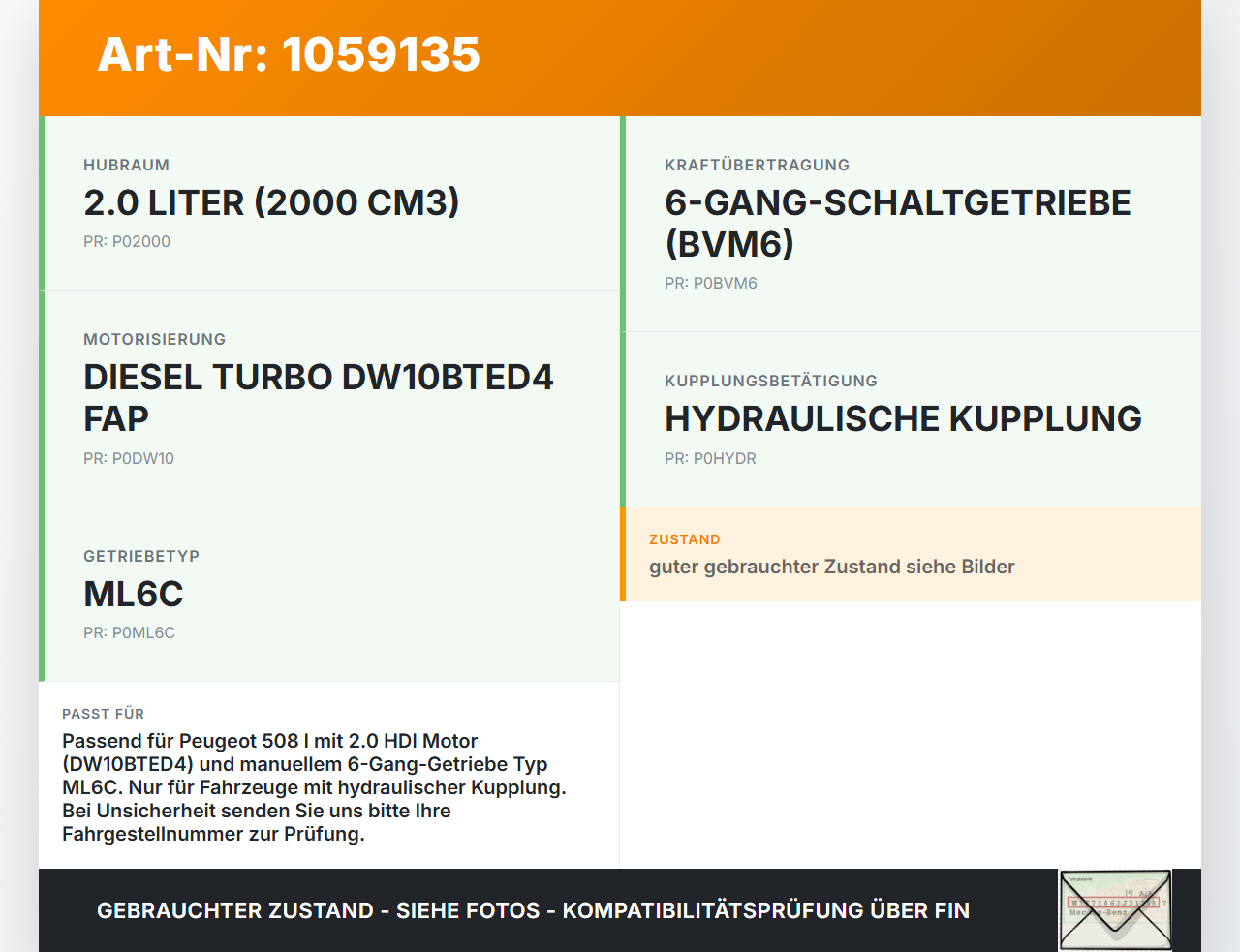 Peugeot 508 I 8D 10-14 HDI 2,0 103KW Kupplungszylinder Nehmer Nehmerzylinder Peugeot 508 I 8D 10-14 20.11.2012... Vorschau 3