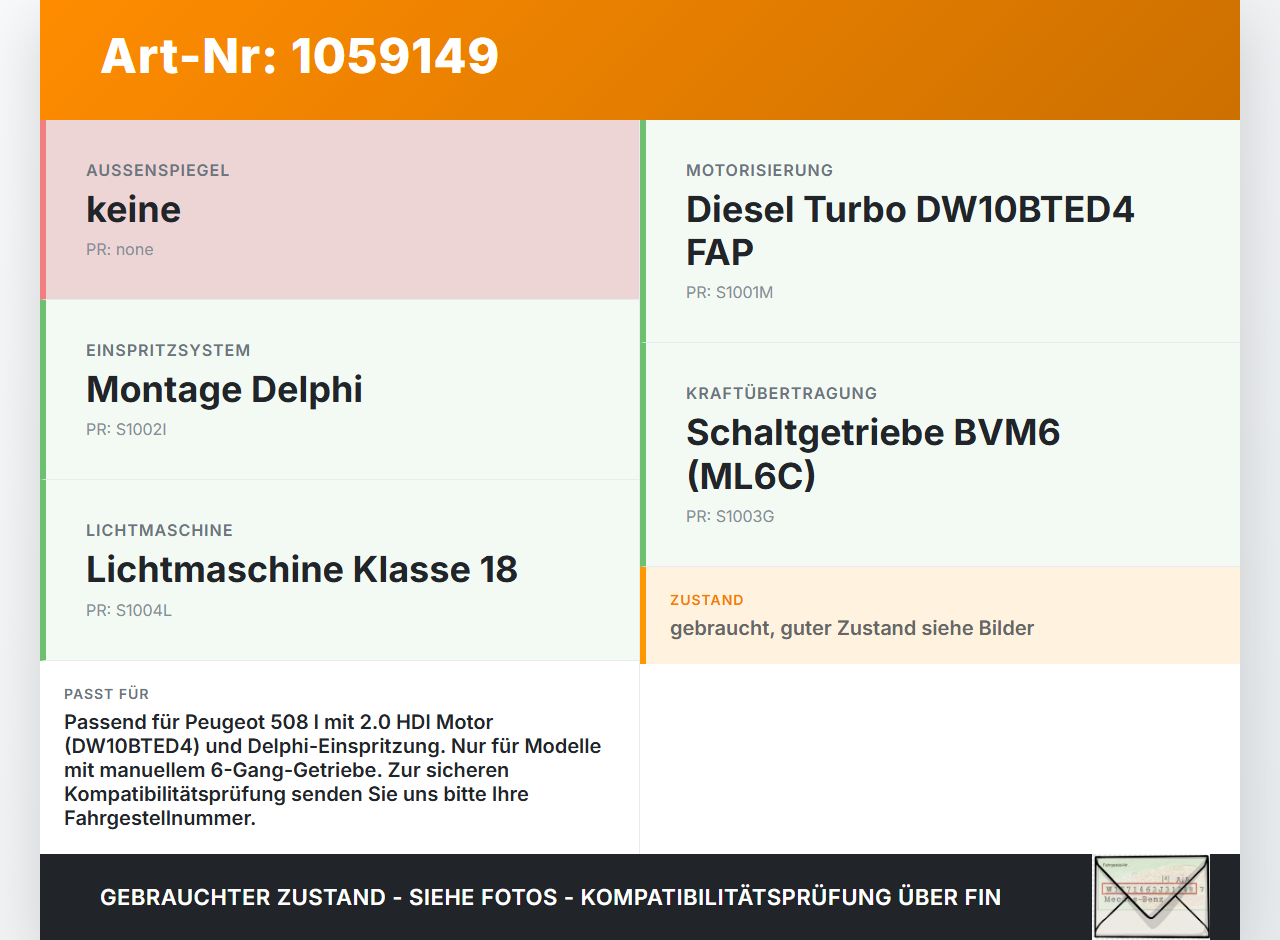Peugeot 508 I 8D 10-14 HDI 2,0 103KW Kabelbaum Motorkabelbaum Leitungssatz für Motor Peugeot 508 I 8D 10-14... Vorschau 3