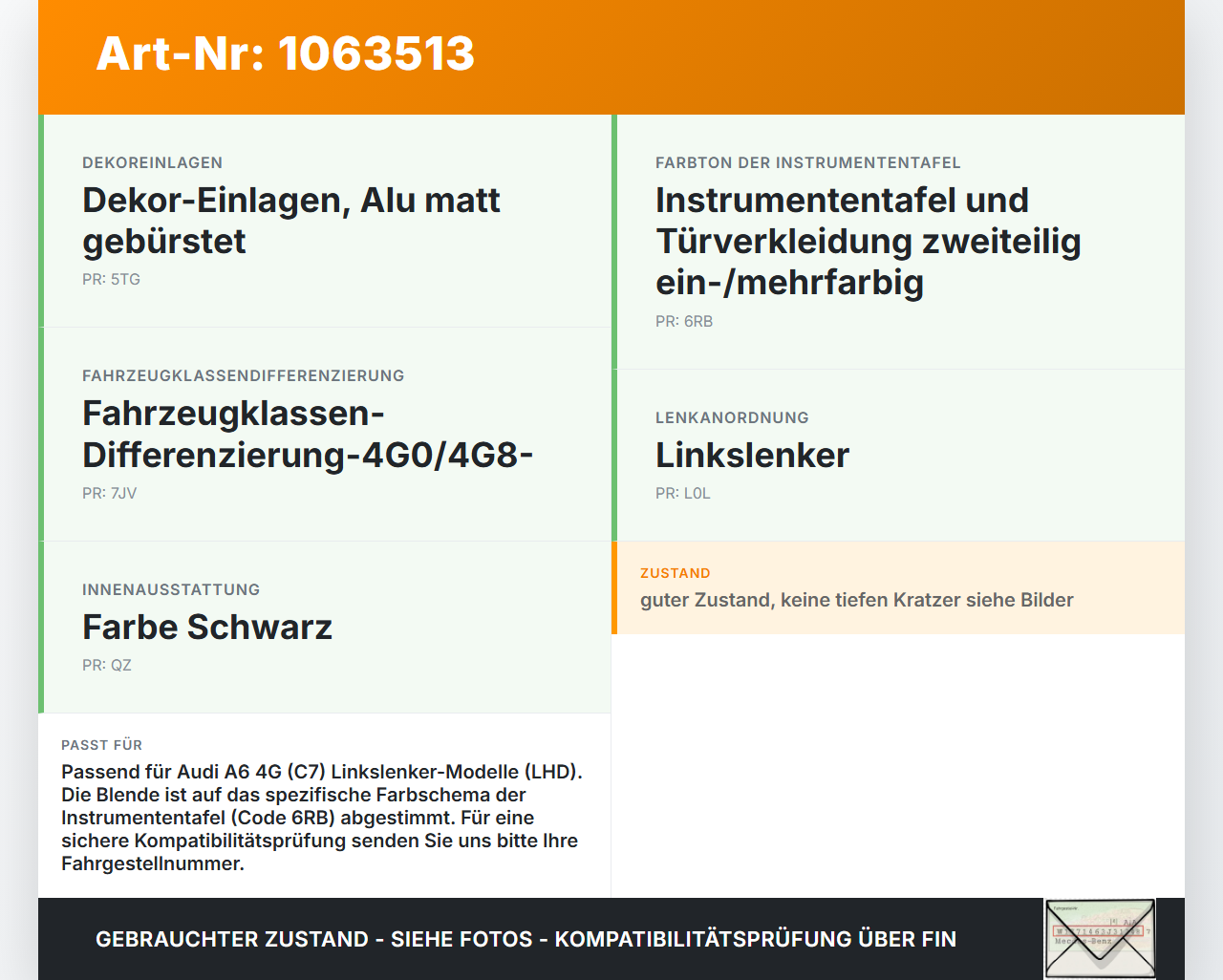 Audi A6 4G C7 11-14 qu Blende Armaturenbrett Abdeckung Audi A6 4G C7 11-14 qu 31.01.2012 4G1857304 gebraucht Vorschau 3