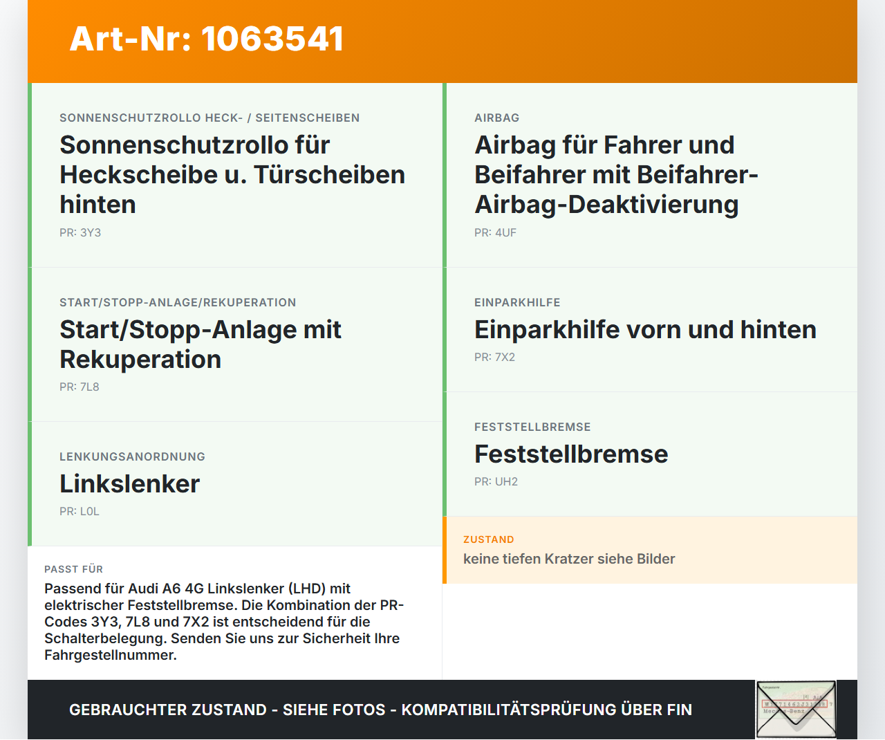 Audi A6 4G C7 11-14 qu Schalter für Elektrische Parkbremse Feststellbremse Audi A6 4G C7 11-14 qu 31.01.2012... Vorschau 3