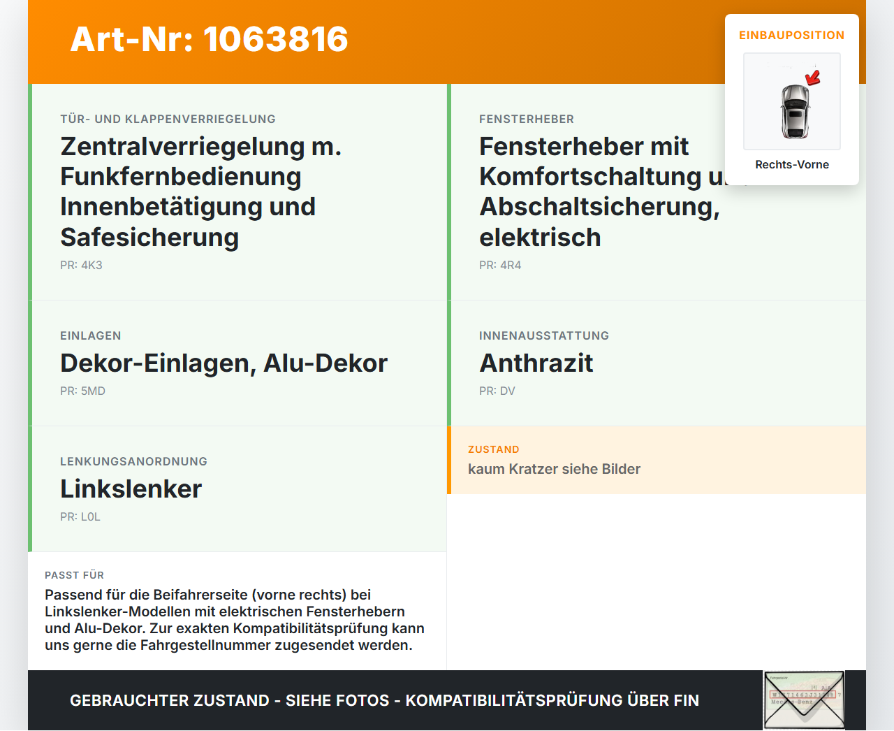 VW Touran 1T 06-10 Türgriff Griffmuschel Griff Innen Rechts Vorne VW Touran 1T 06-10 06.08.2007 1T1837114C gebraucht Vorschau 3