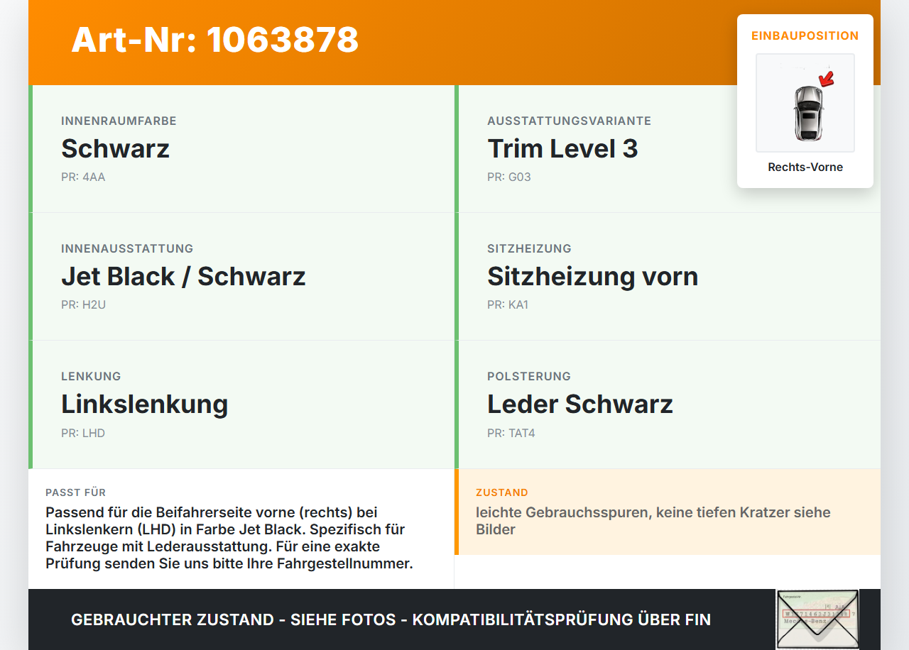 Opel Grandland I 17-21  Leder Ablagefach Blende für Türverkleidung Einbaurahmen Rechts Vorne Opel Grandland I 17-21... Vorschau 3