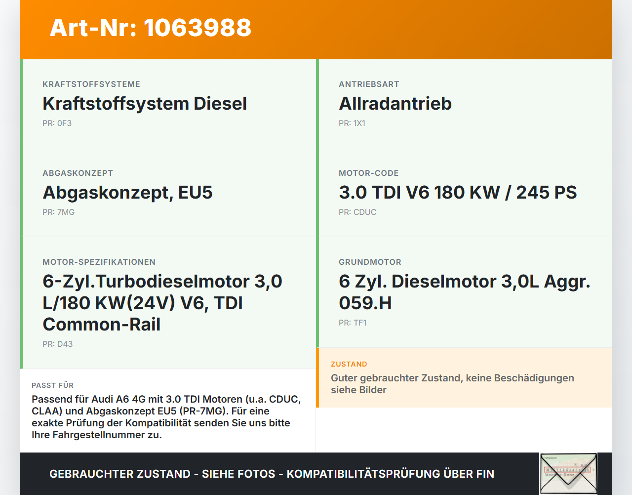 Audi A6 4G C7 11-14 qu 2,0 130KW Sensor Differenzdrucksensor Audi A6 4G C7 11-14 qu 31.01.2012 059906051A... Vorschau 3