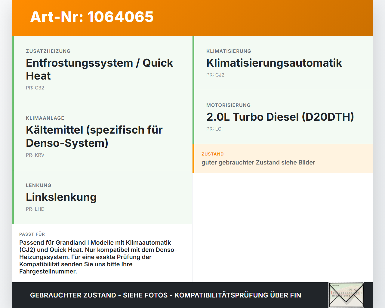 Opel Grandland I 17-21 Widerstand Gebläse Lüfter Opel Grandland I 17-21 29.03.2018 9821291880 A.430.029.00 gebraucht Vorschau 3
