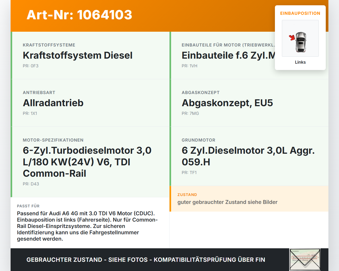 Audi A6 4G C7 11-14 qu 2,0 130KW Verteilerrohr Hochdruck Common Rail Einspritzung Links Audi A6 4G C7 11-14 qu... Vorschau 3