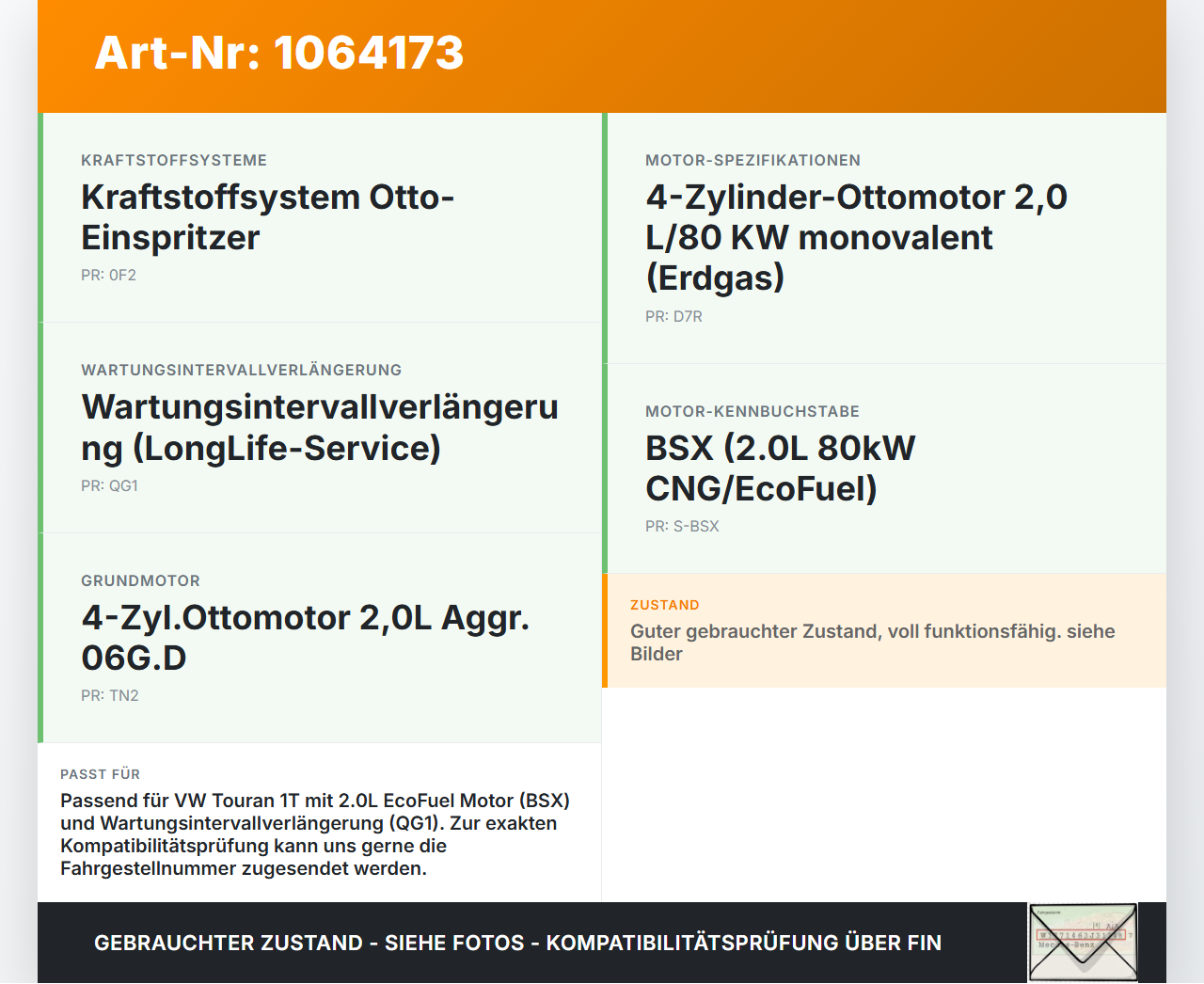 VW Touran 1T 06-10 CNG 2,0 80KW Sensor Motoröl Ölstandsensor VW Touran 1T 06-10 06.08.2007 1J0907660C gebraucht Vorschau 3