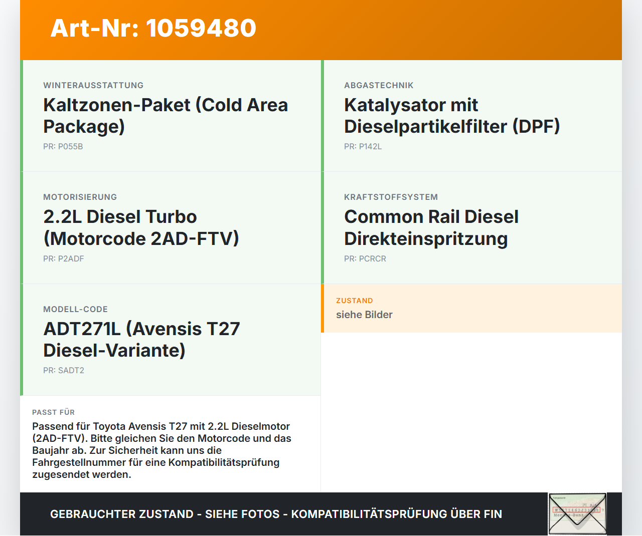 Toyota Avensis T27 08-11 Kombi Unterdruckpumpe Vakuumpumpe Toyota Avensis T27 08-11 07.09.2011 VAPEC 19S gebraucht Vorschau 3