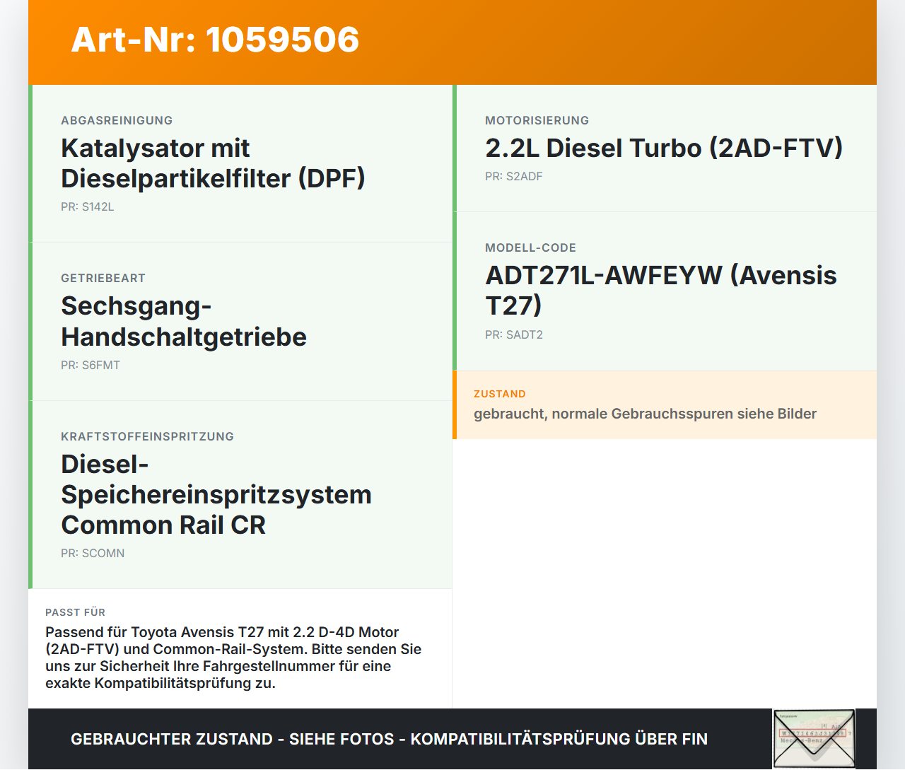 Toyota Avensis T27 08-11 2,2 110KW Hochdruck Leitung Kraftstoffleitung Toyota Avensis T27 08-11 07.09.2011 gebraucht Vorschau 3