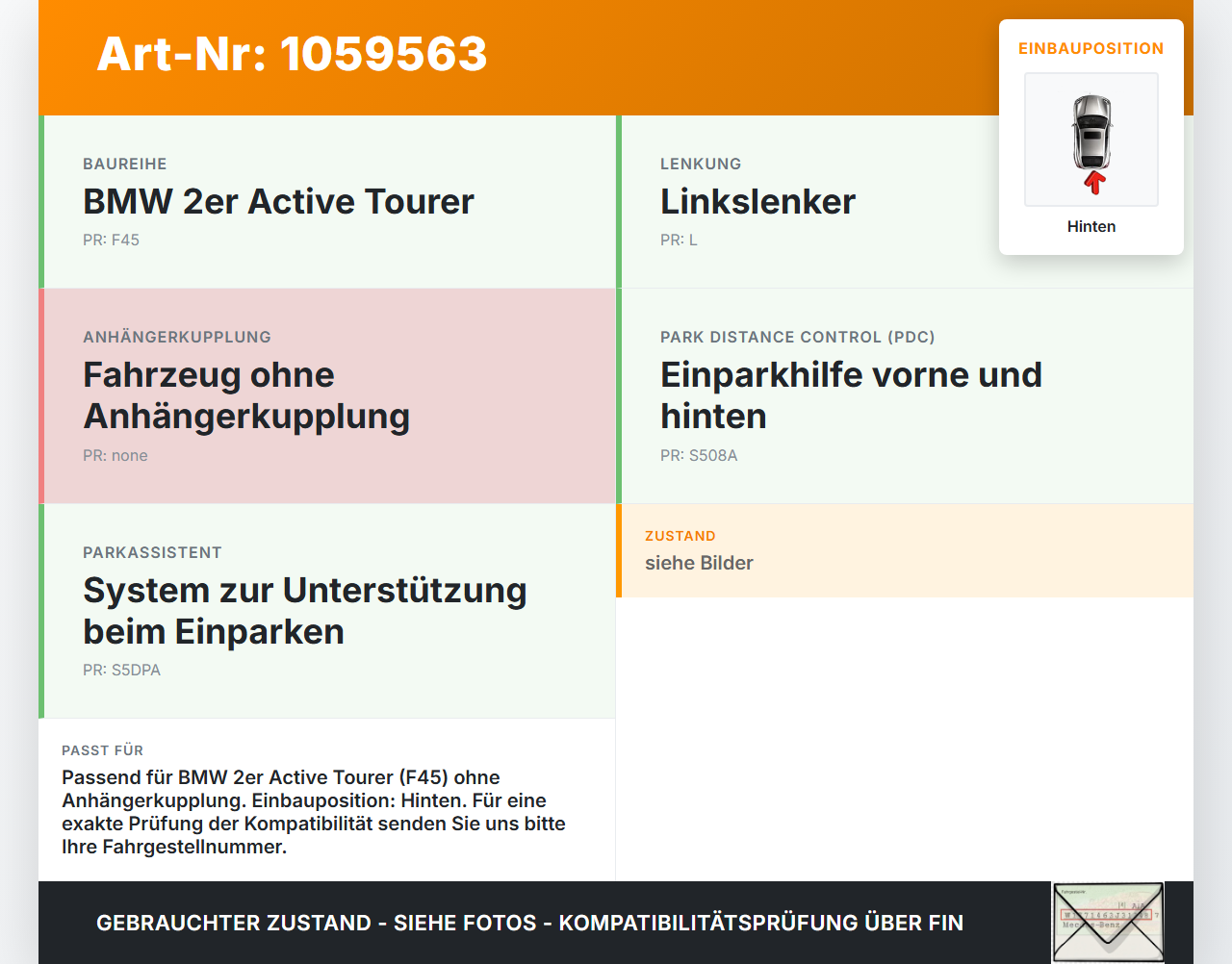 BMW 218i F45 14-18 Stoßstangenträger Stoßfängerträger Querträger Träger Hinten BMW 218i F45 14-18 17.07.2017... Vorschau 3