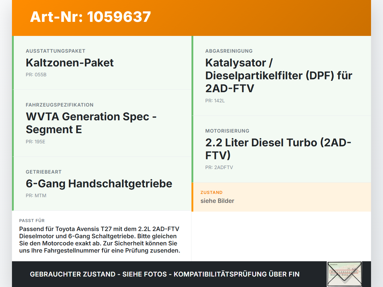 Toyota Avensis T27 08-11 2,2 110KW 2ADFTV Ausgleichswelle Toyota Avensis T27 08-11 07.09.2011 gebraucht Vorschau 3