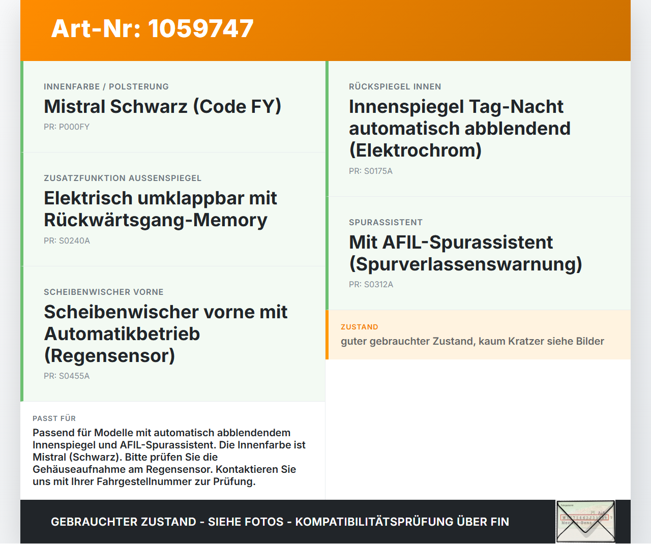 Citroen DS4 NX 11-15 Innenspiegel Rückspiegel Spiegel Innen Elektrochrom Citroen DS4 NX 11-15 20.05.2011 96758889XT... Vorschau 3