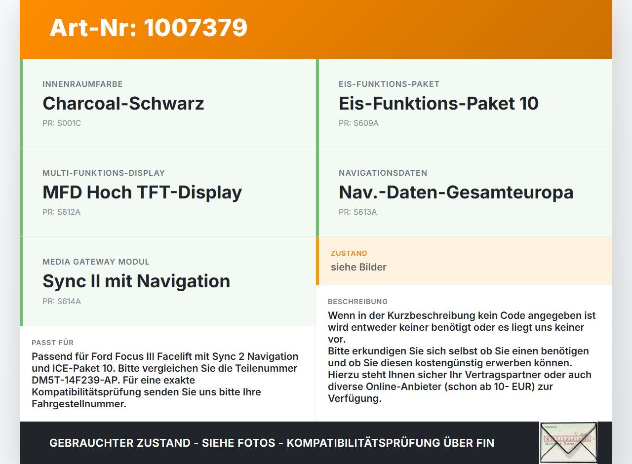 Ford Focus III 3 14-20 Navigationssystem Navi XUC7TW35 Ford Focus III 3 14-20 17.02.2015 DM5T-14F239-AP... Vorschau 3