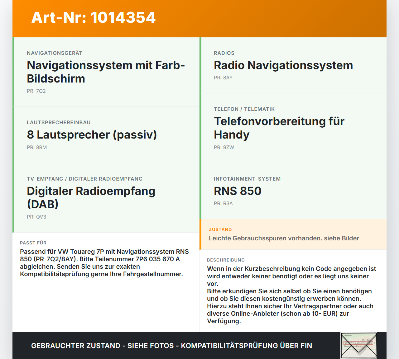 VW Touareg 7P 10-14 Navigationssystem Navi MMI3G JTB-074 RNS850 HDD VW Touareg 7P 10-14 11.10.2011 7P6035670AX... Vorschau 3