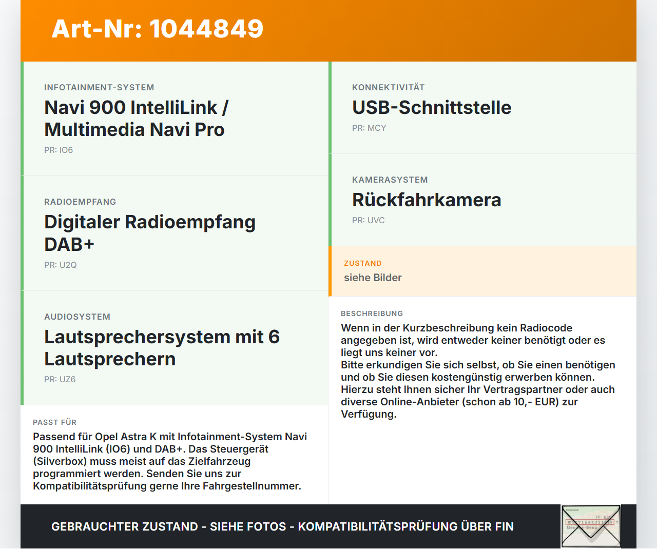 Opel Astra K B16 15-19 Radio ASM Receiver Silverbox Opel Astra K B16 15-19 07.06.2017 28542970 39084505 28542970... Vorschau 3