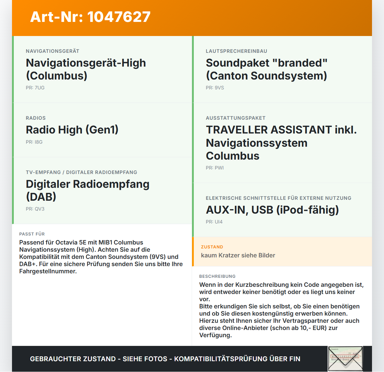 Skoda Octavia VRS III 5E 12-16 Navigationssystem Navi Skoda Octavia VRS III 5E 12-16 18.12.2014 5E0035020D... Vorschau 3