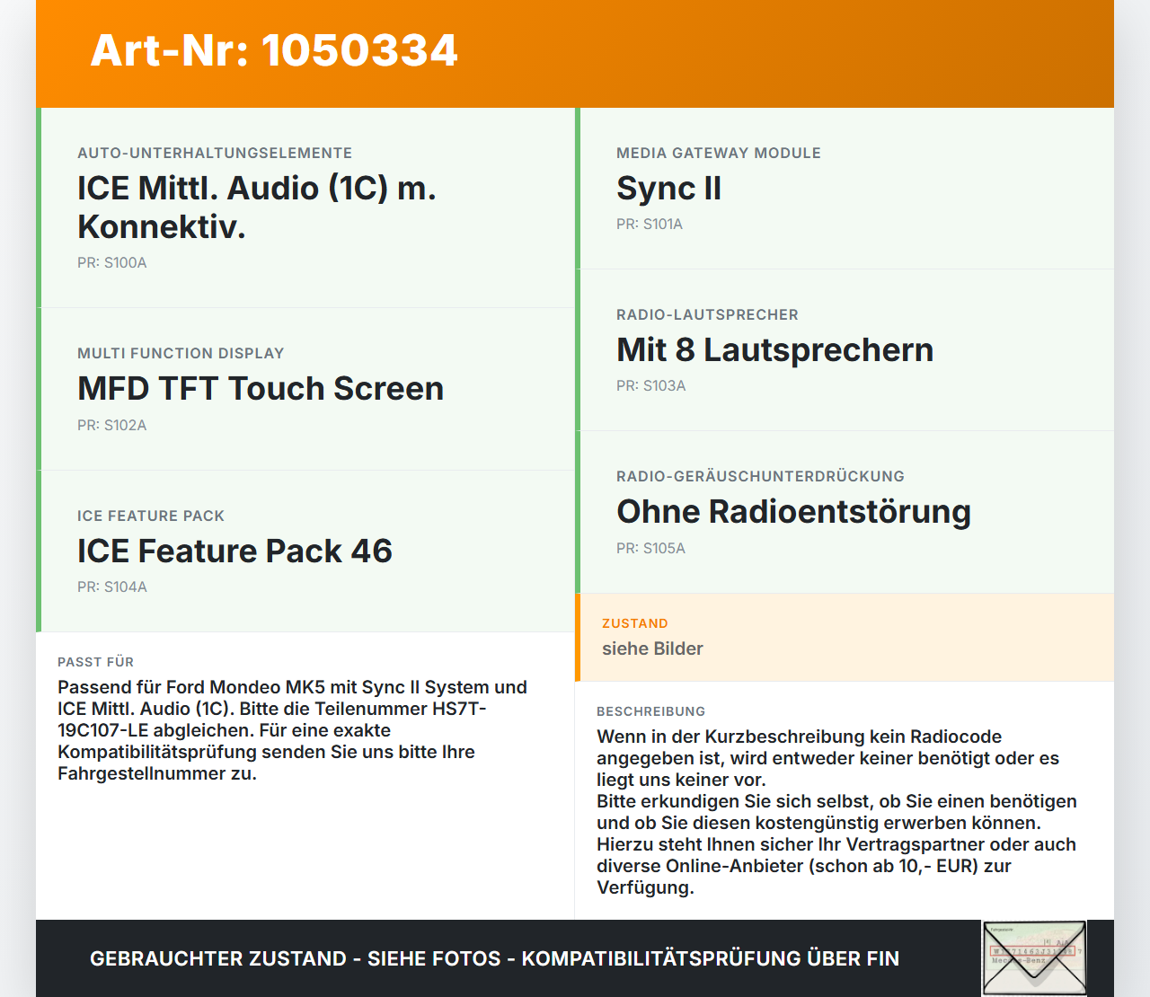 Ford Mondeo 5 V CF 14-19 Autoradio CD-Radio Ford Mondeo 5 V CF 14-19 09.12.2015 HS7T-19C107-LE DS7T-19C107-DK... Vorschau 3