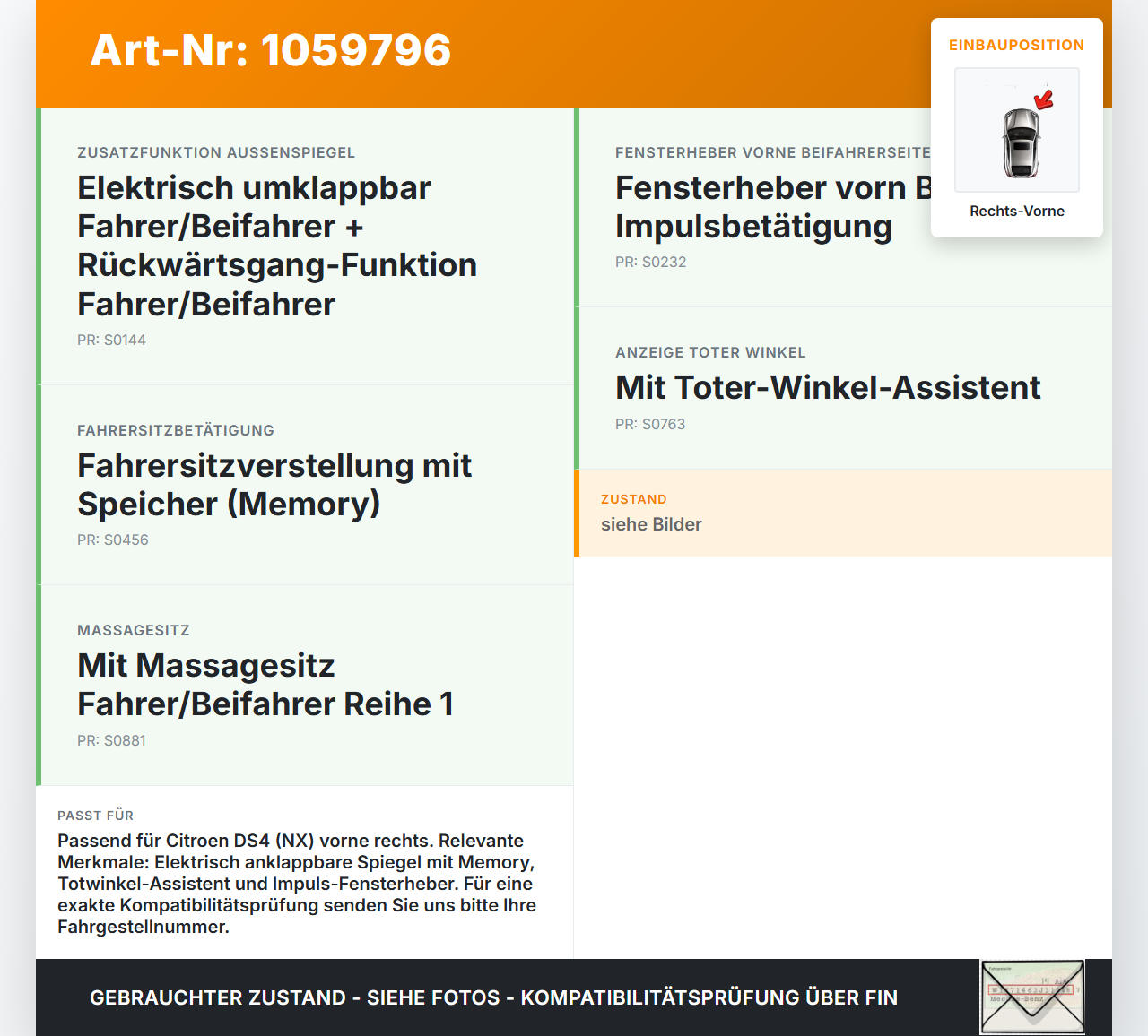 Citroen DS4 NX 11-15 Steuergerät ECU Modul Türsteuergerät BEM X7 CEM Rechts Vorne Citroen DS4 NX 11-15 20.05.2011... Vorschau 3