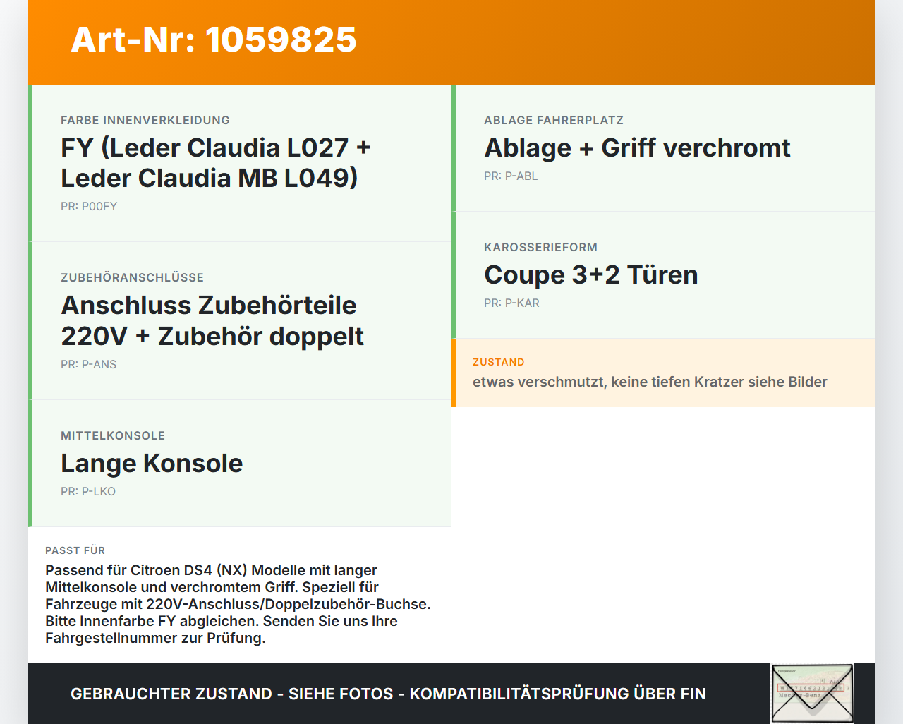 Citroen DS4 NX 11-15 Ablagefach Staufach Fach Zigarettenanzünder Citroen DS4 NX 11-15 20.05.2011 96710608ZD... Vorschau 3